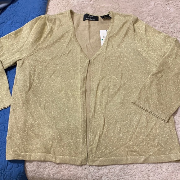 Lemmie Gold Sparkle Cardigan. Size Large. - Picture 1 of 6